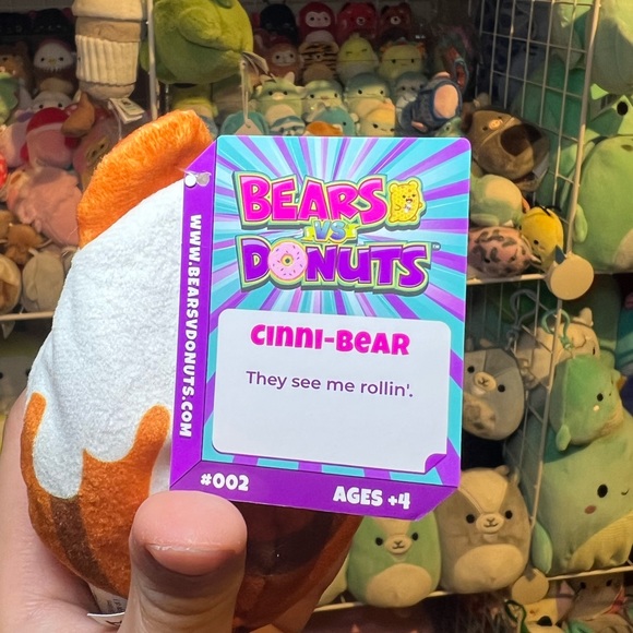 Bears vs Donuts Cepia Cinni-Bear 4” Stuffed Bean Plush - Picture 3 of 3